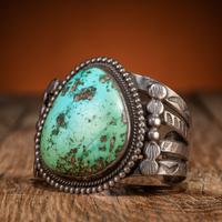 Navajo Silver and Turquoise Cuff Bracelet