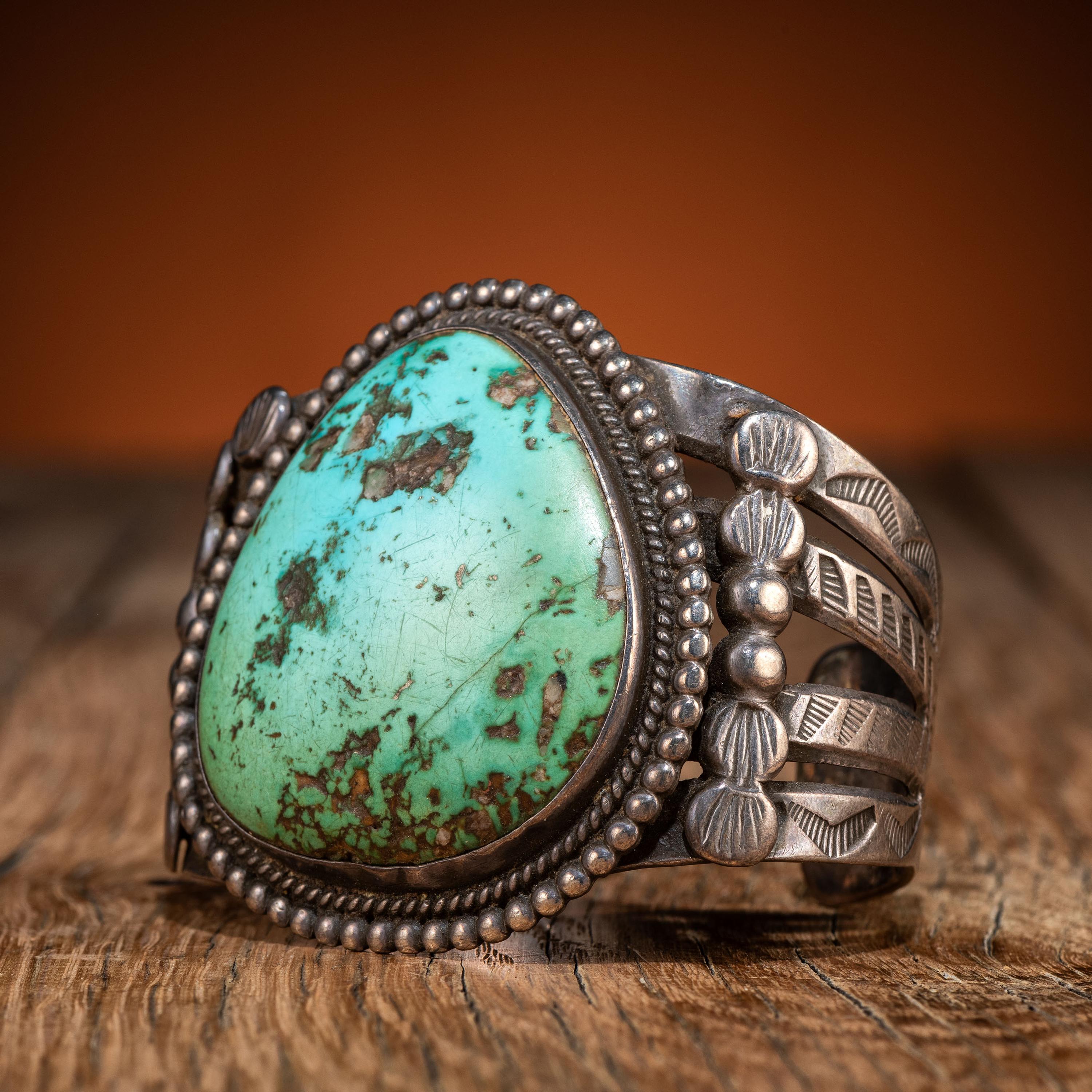 Navajo Silver and Turquoise Cuff Bracelet