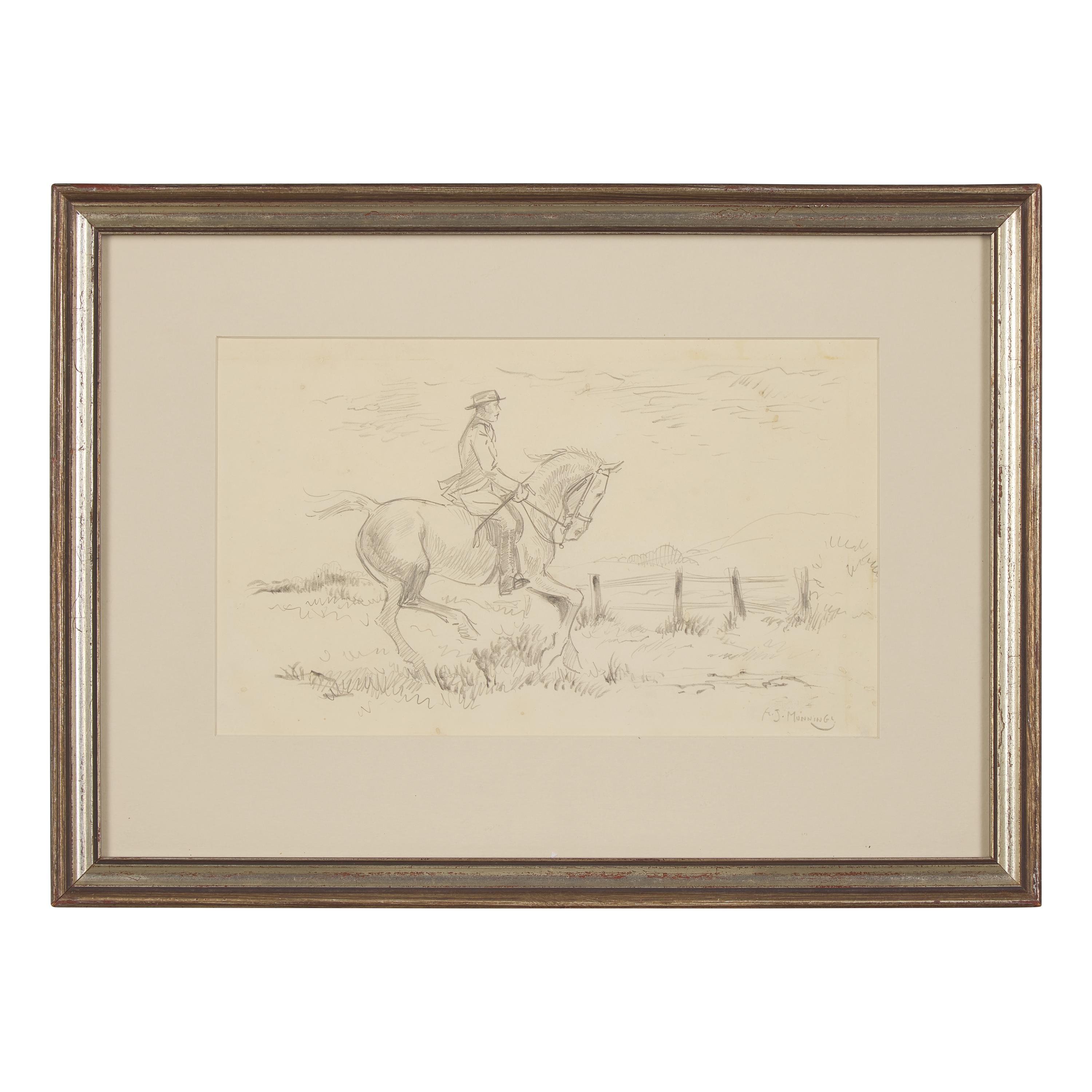 Alfred James Munnings (British, 1879–1959) — A Pair of Equestrian Drawings