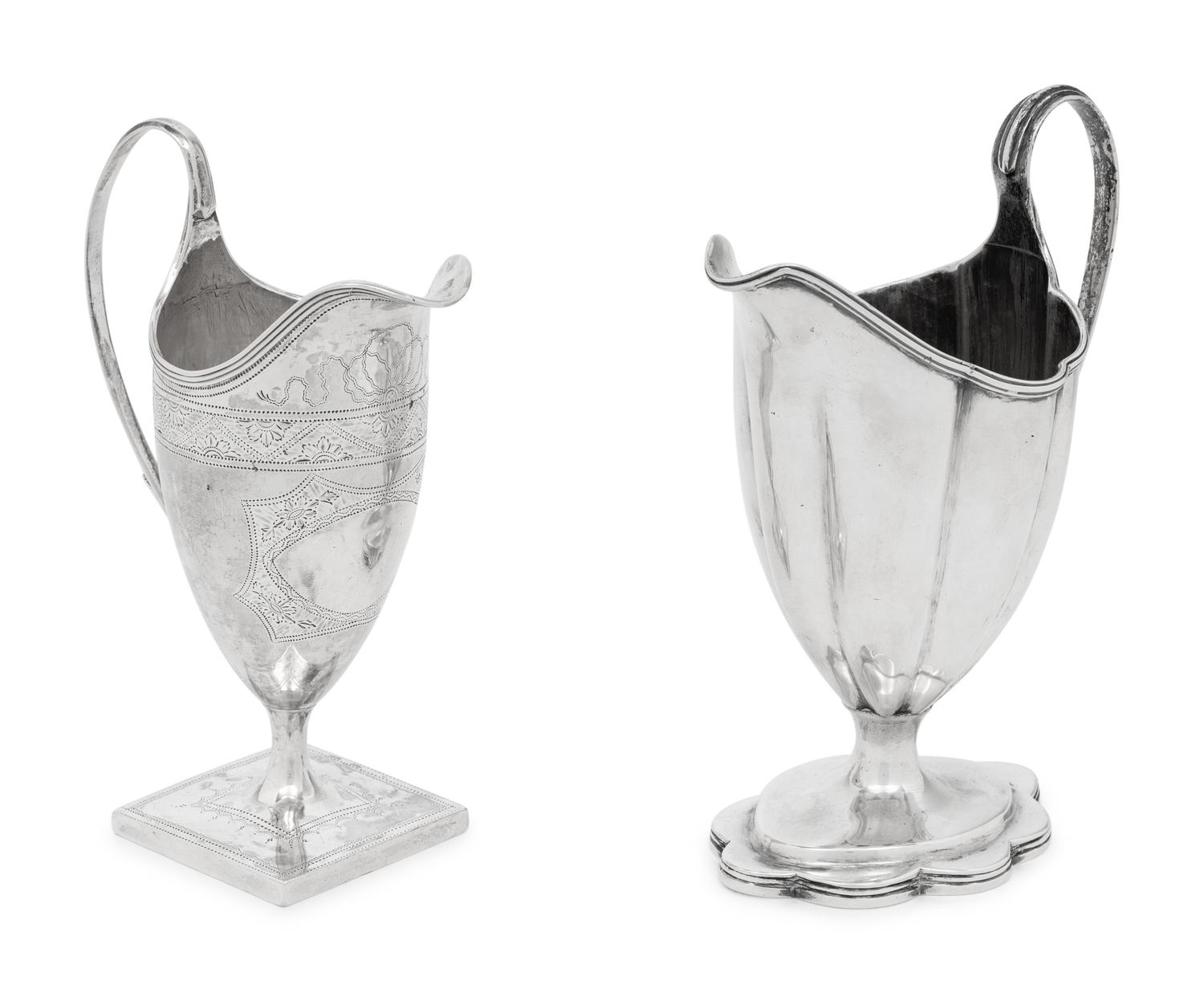 Two George III Silver Creamers