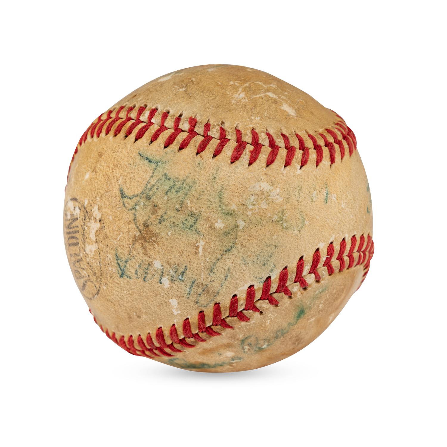 A World Series Umpire Multi Signed Autograph Baseball Also Featuring Ford Frick