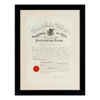 Seward, William Henry (1801-1872). Partly engraved document signed ("William H. Seward"), 23 November 1868.