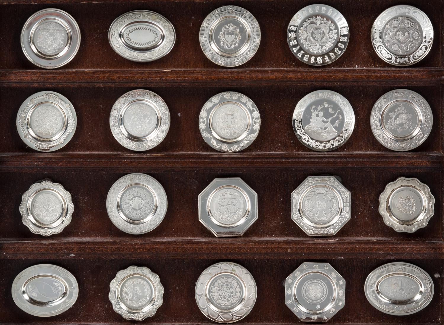 A Franklin Mint Collection of Silver Dishes Height 10 inches.