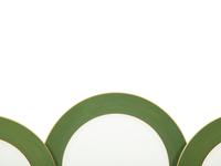 A Set of Fourteen Royal Crown Derby Green Band Chargers
