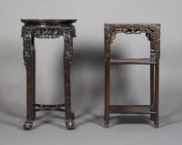 A Group of Two Chinese Hardwood Stands, Height of tallest 32 1/2 inches.