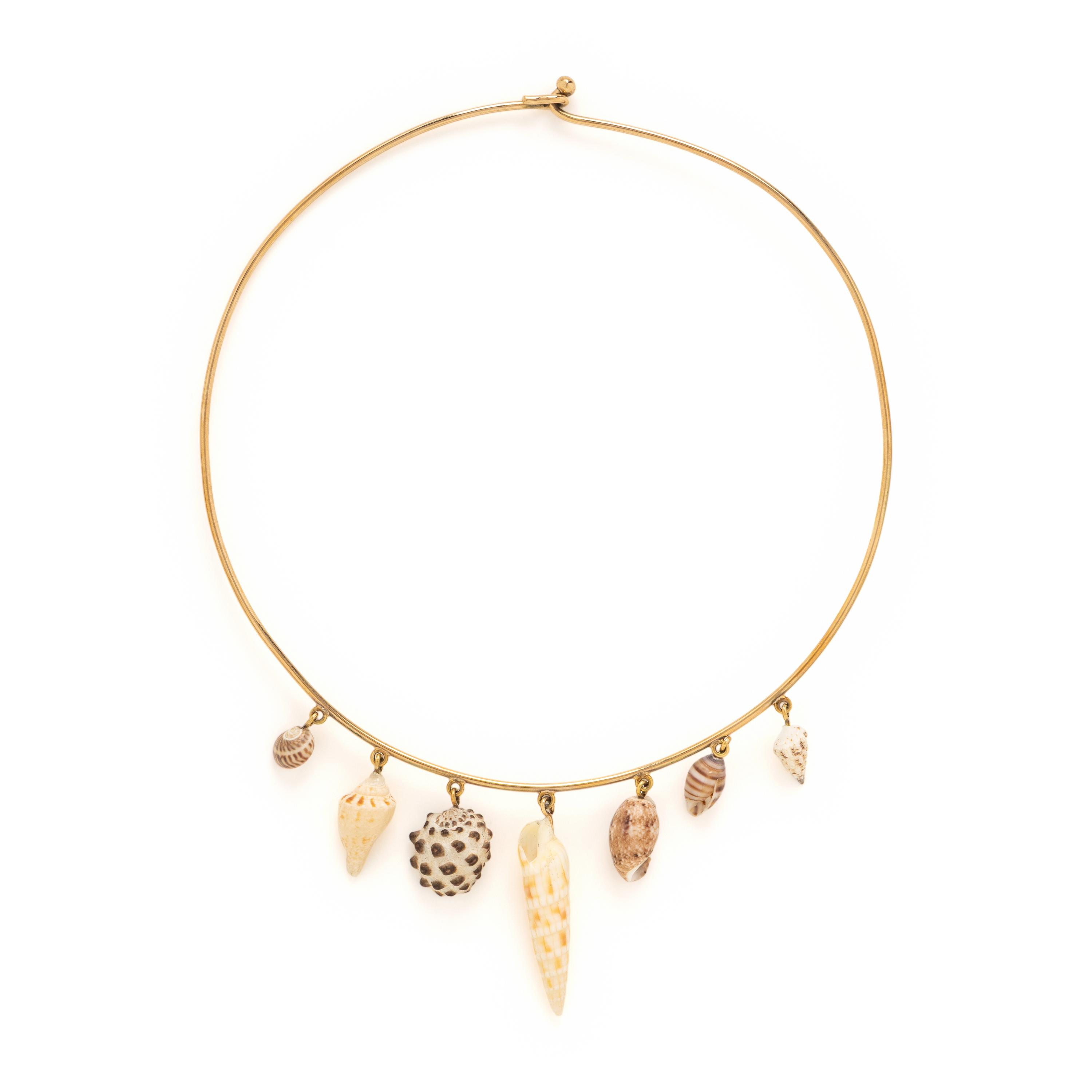 Yellow Gold and Shell Necklace