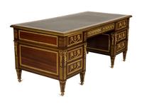 A Louis XVI Style Gilt Bronze Mounted Mahogany Bureau Plat
