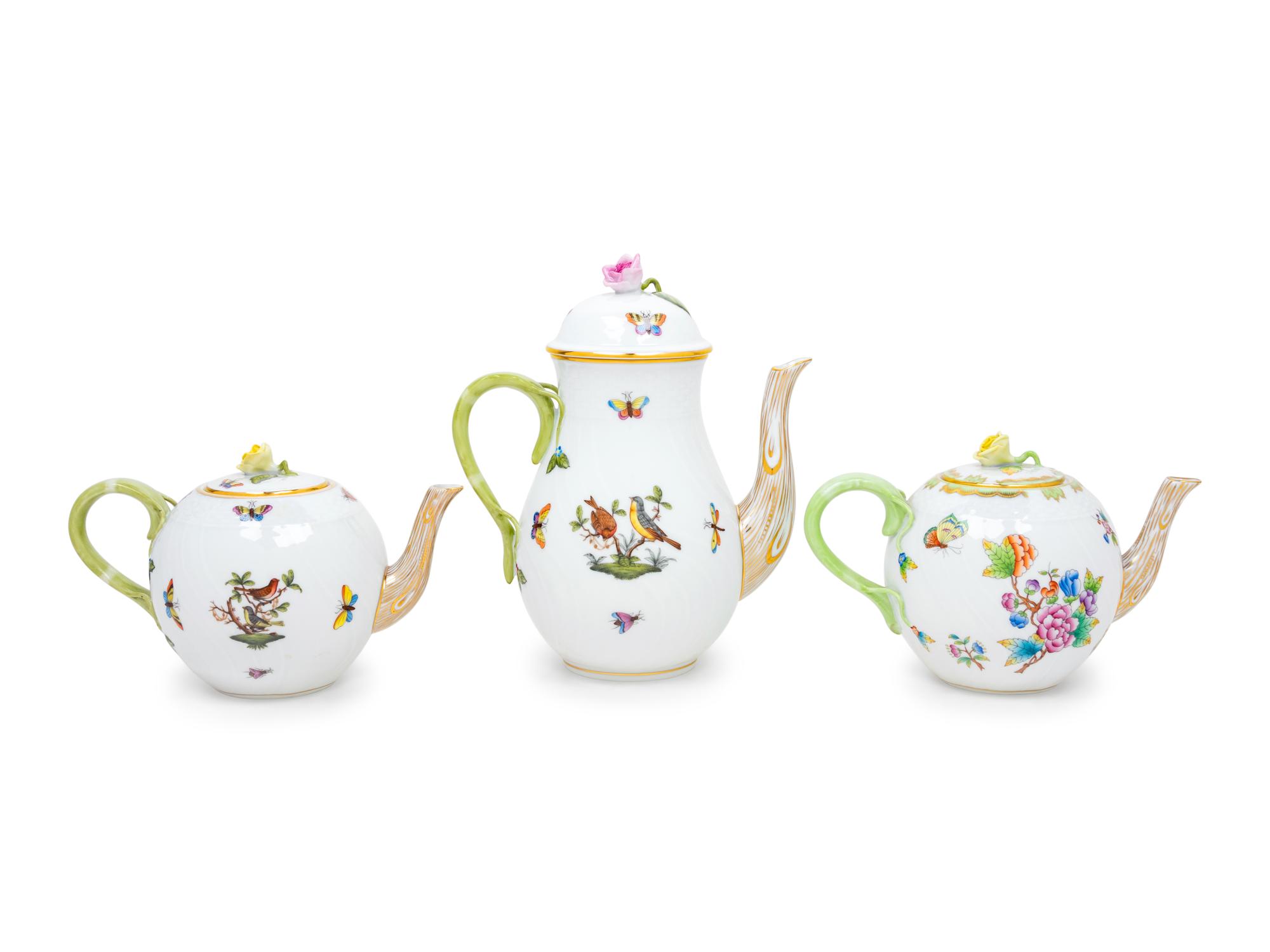 A Group of Herend Porcelain Tea and Coffee Articles