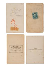 A group of 4 CDVs of Sioux Chief Little Crow and his son, who were involved in the 1862 Dakota Uprising in Minnesota, incl. images by WHITNEY & UPTON.