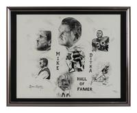 A Group of Four Mike Ditka Artworks Formerly Displayed at Mike Ditka’s Restaurant