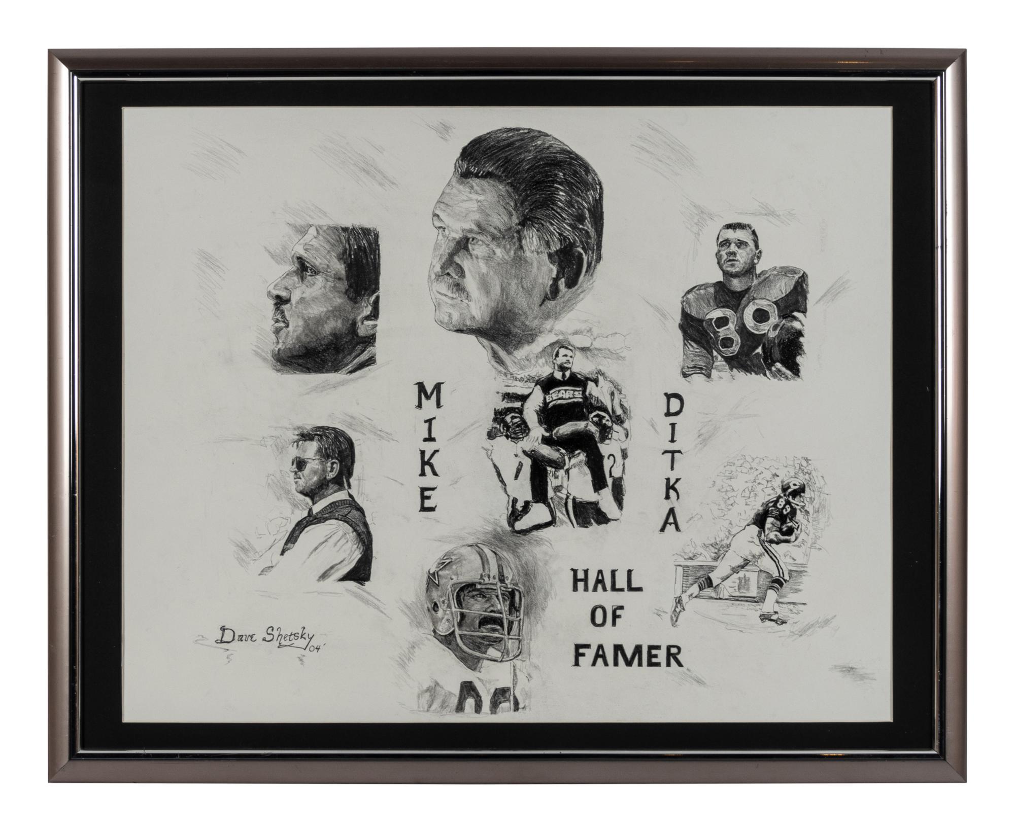 A Group of Four Mike Ditka Artworks Formerly Displayed at Mike Ditka’s Restaurant