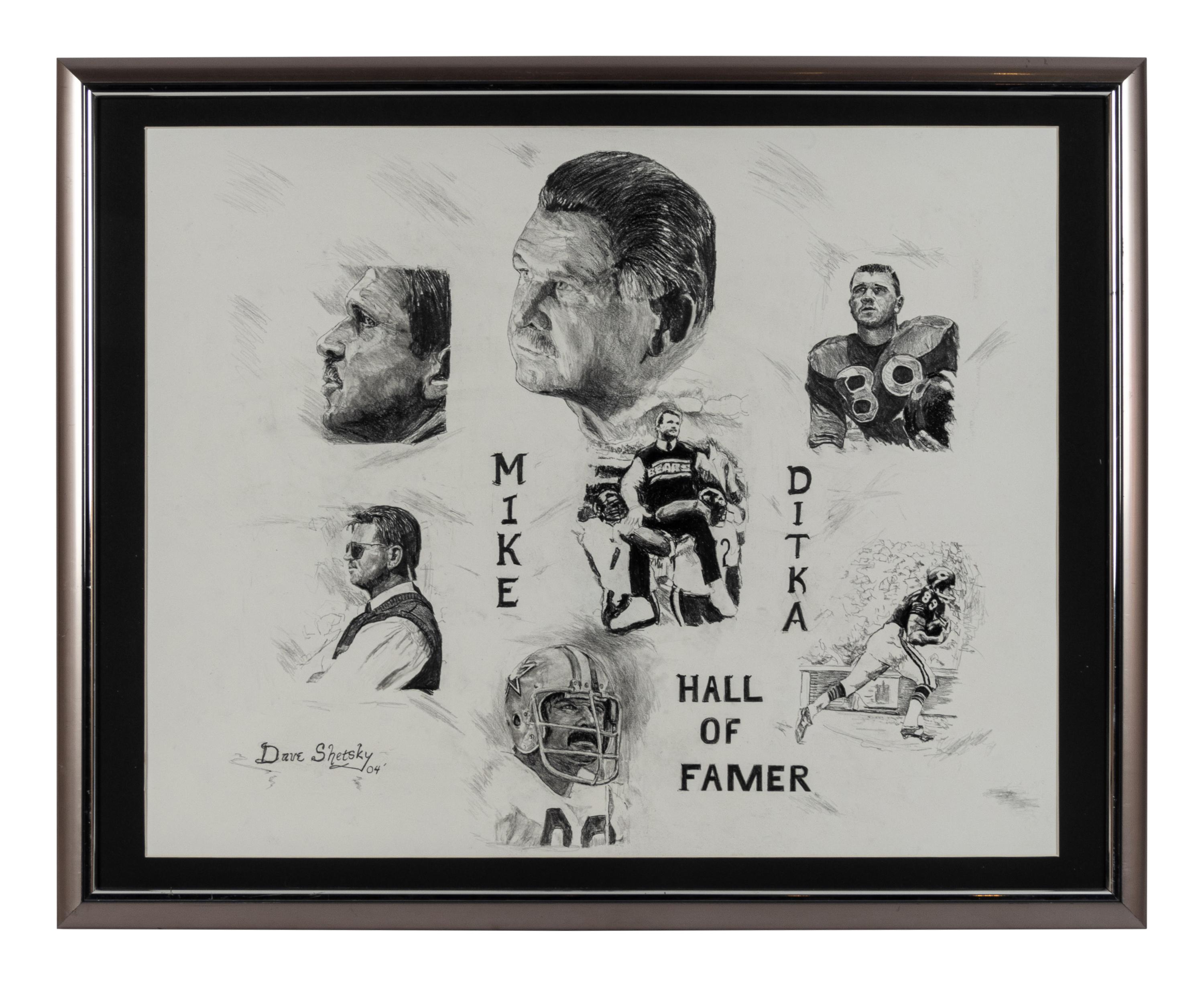 A Group of Four Mike Ditka Artworks Formerly Displayed at Mike Ditka’s Restaurant