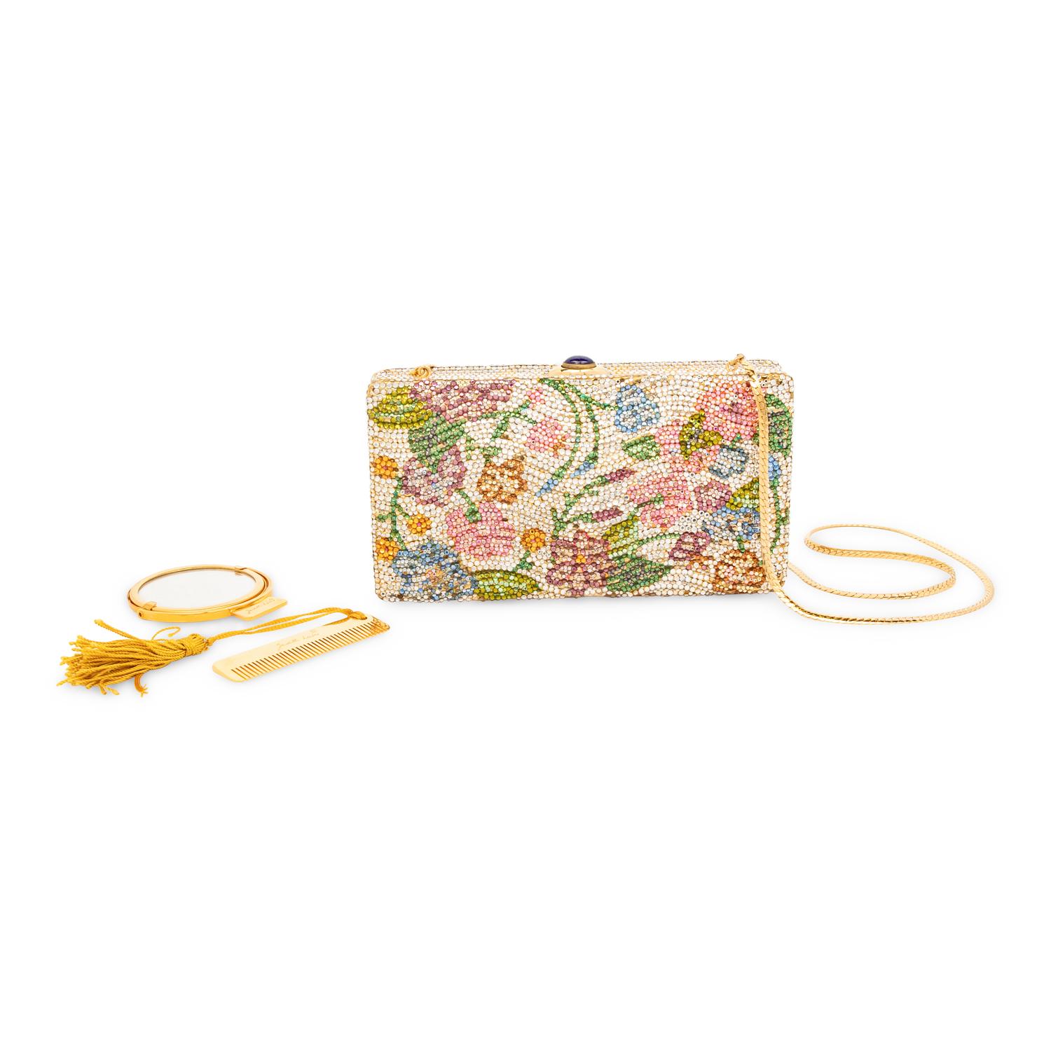 JUDITH LEIBER, FLORAL MINAUDIÈRE BOX CLUTCH