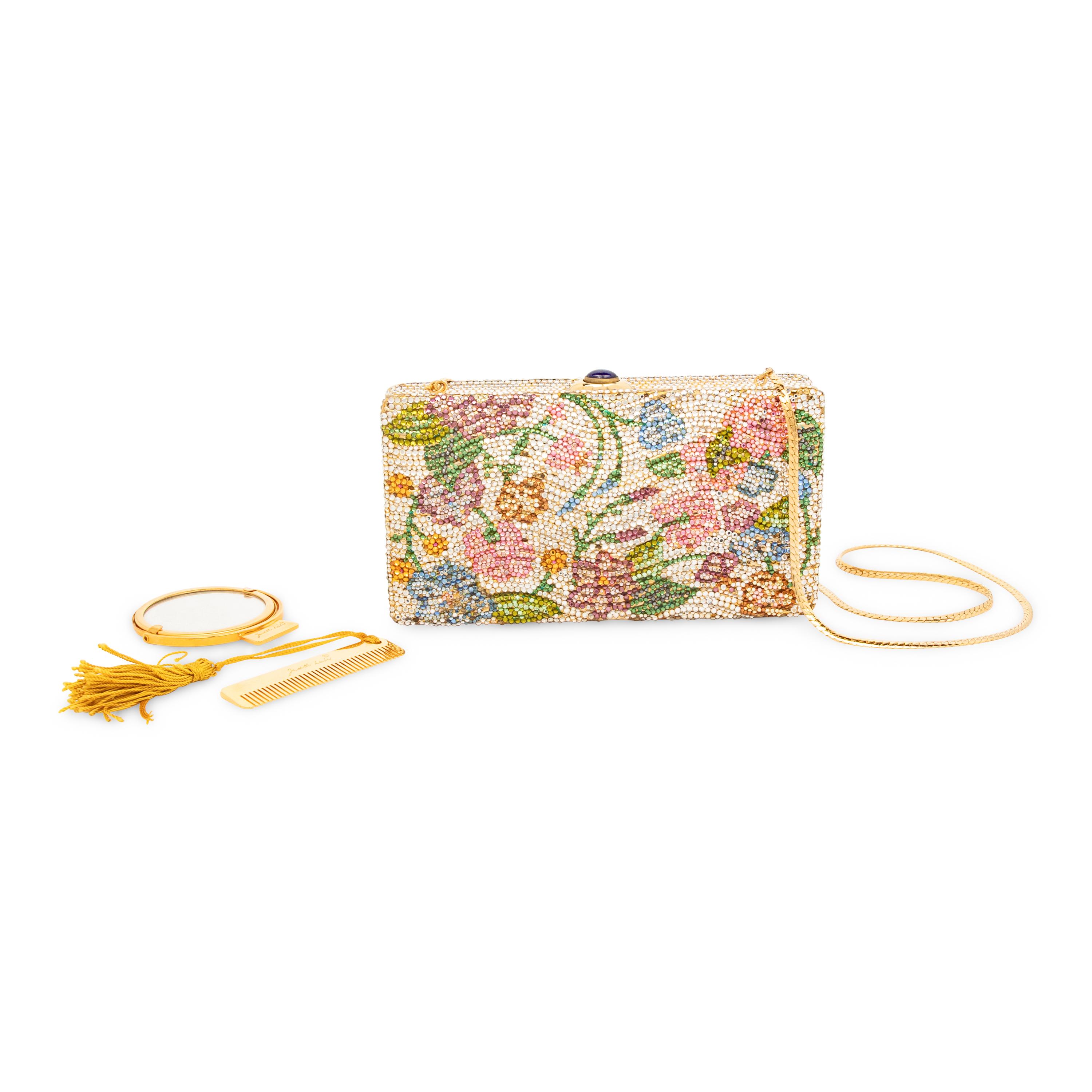 JUDITH LEIBER, FLORAL MINAUDIÈRE BOX CLUTCH