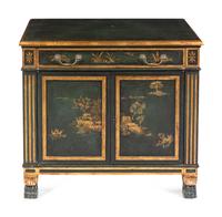 A Regency Style Chinoiserie-Decorated Console Cabinet