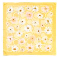 A Ferragamo 90cm Yellow Floral Print Silk Scarf, 36" x 36".