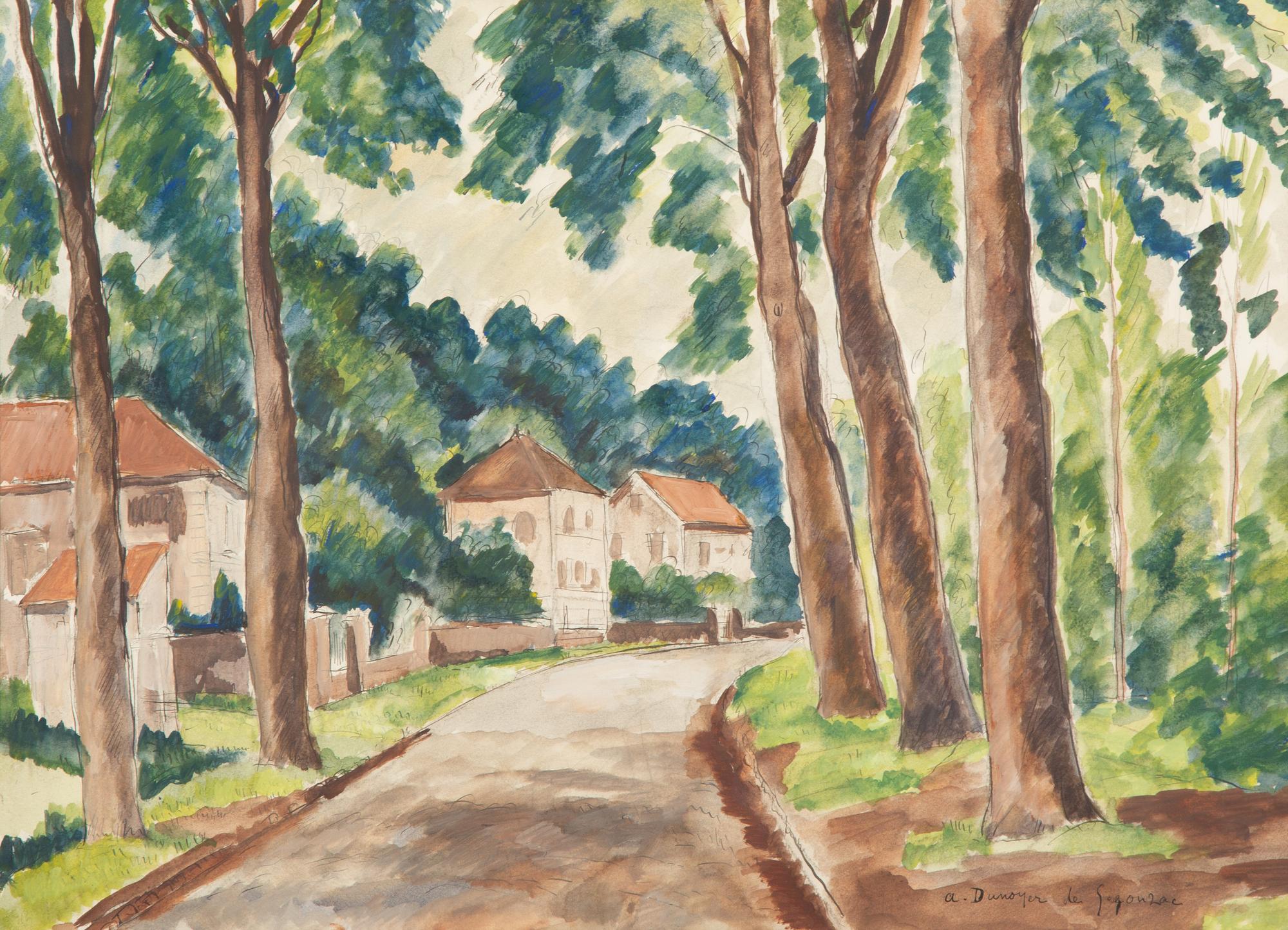 Rue bordée d'arbres