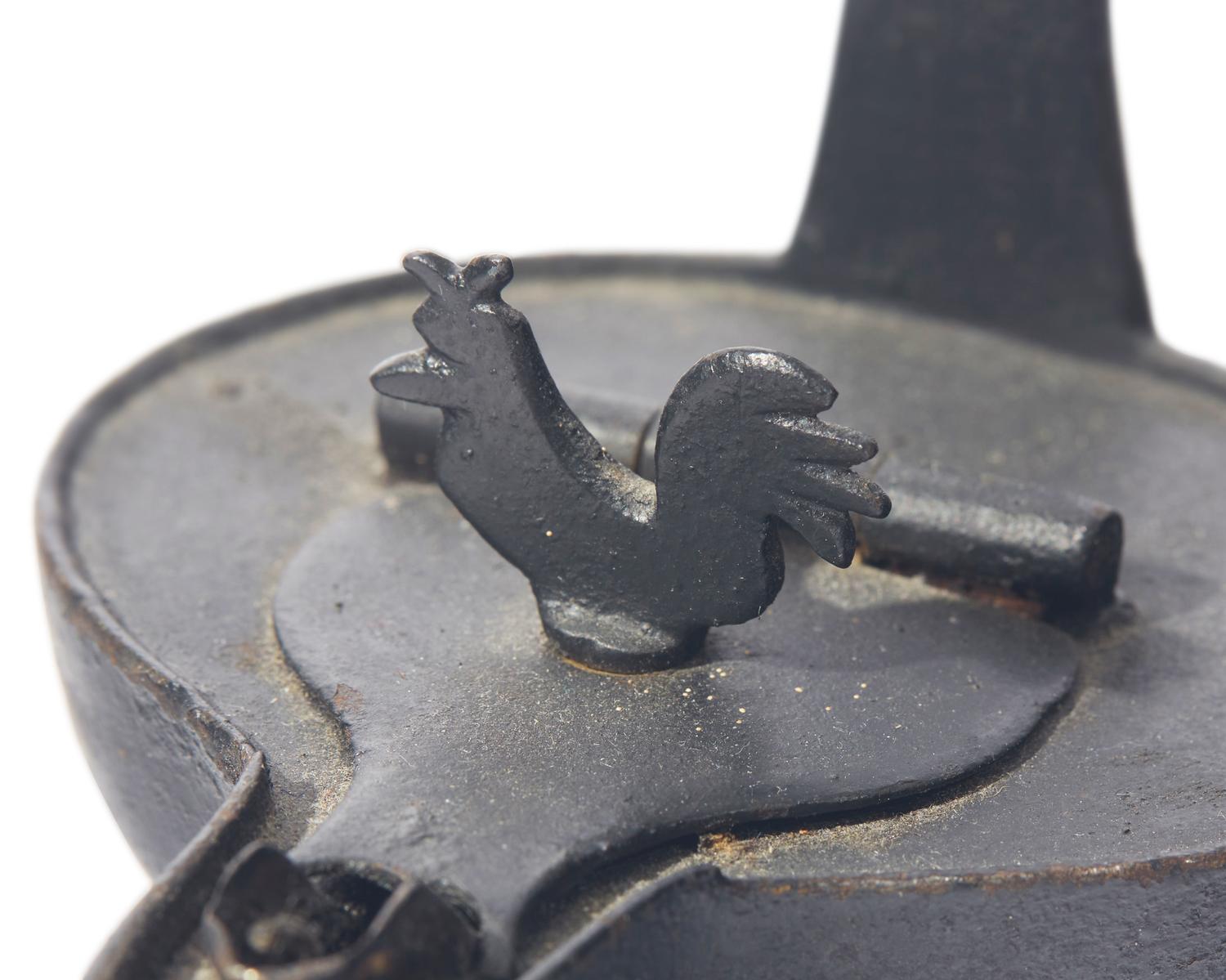 Two Wrought Iron Fat Lamps