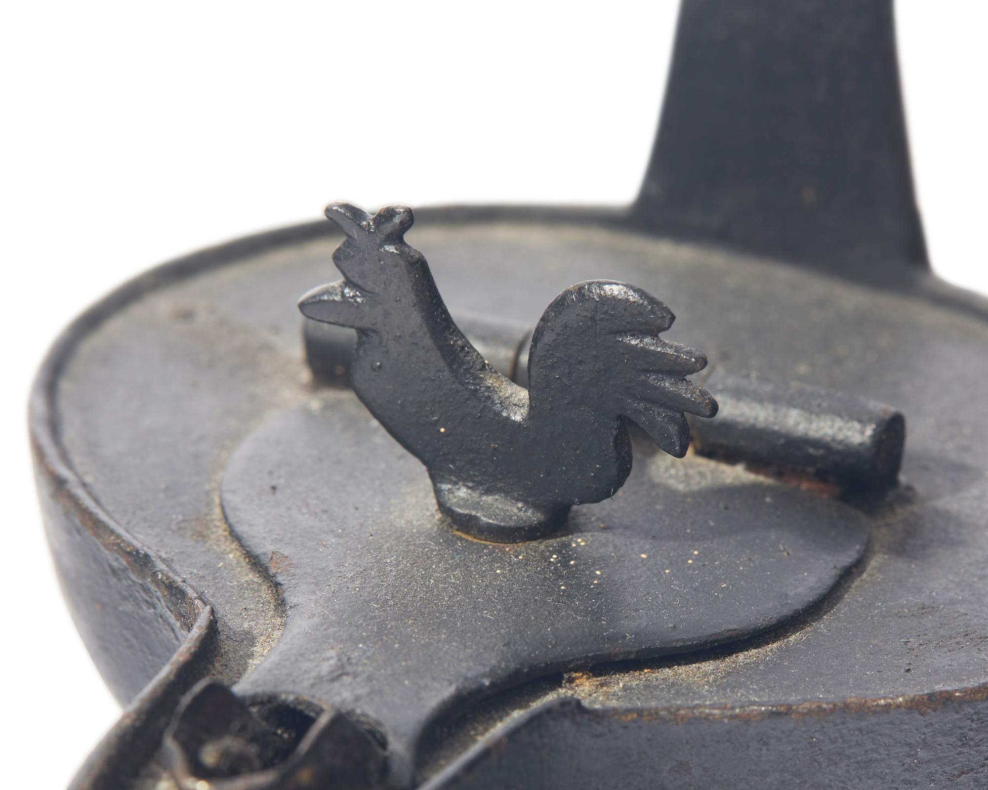 Two Wrought Iron Fat Lamps
