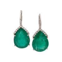 EMERALD AND DIAMOND EARRINGS