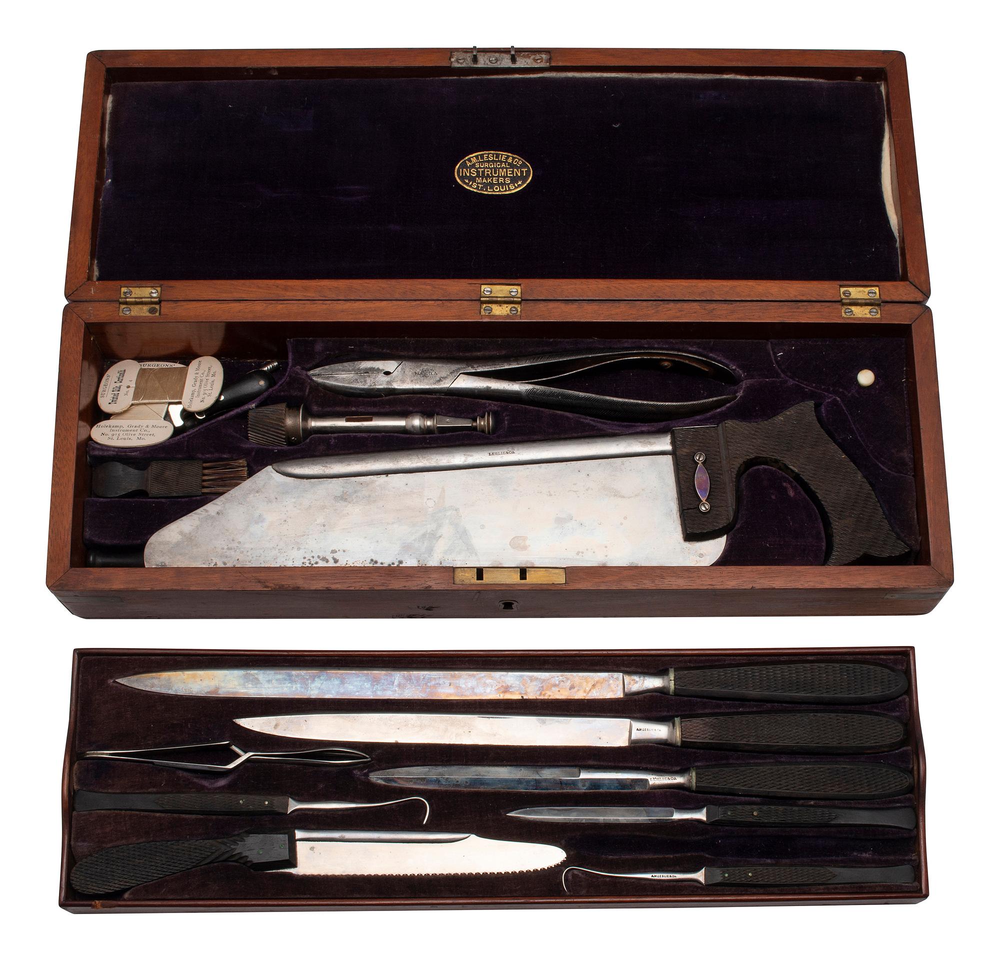 [SCIENCE & MEDICINE]. Amputation kit by A.M. Leslie & Co., St. Louis.