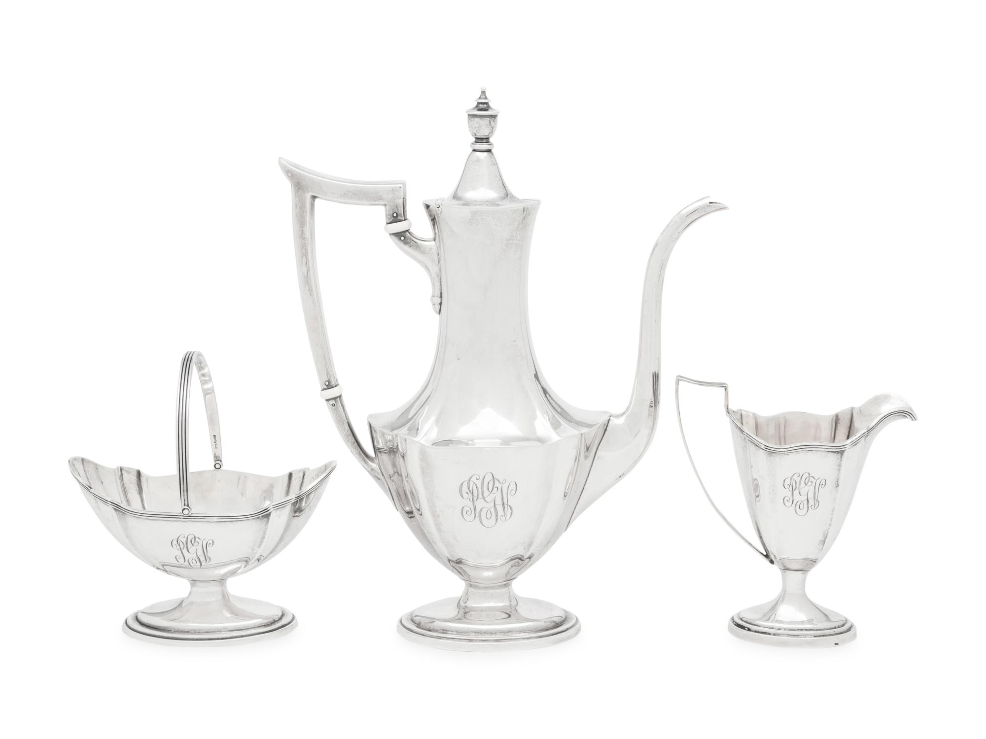 An American Silver Three-Piece Coffee Service