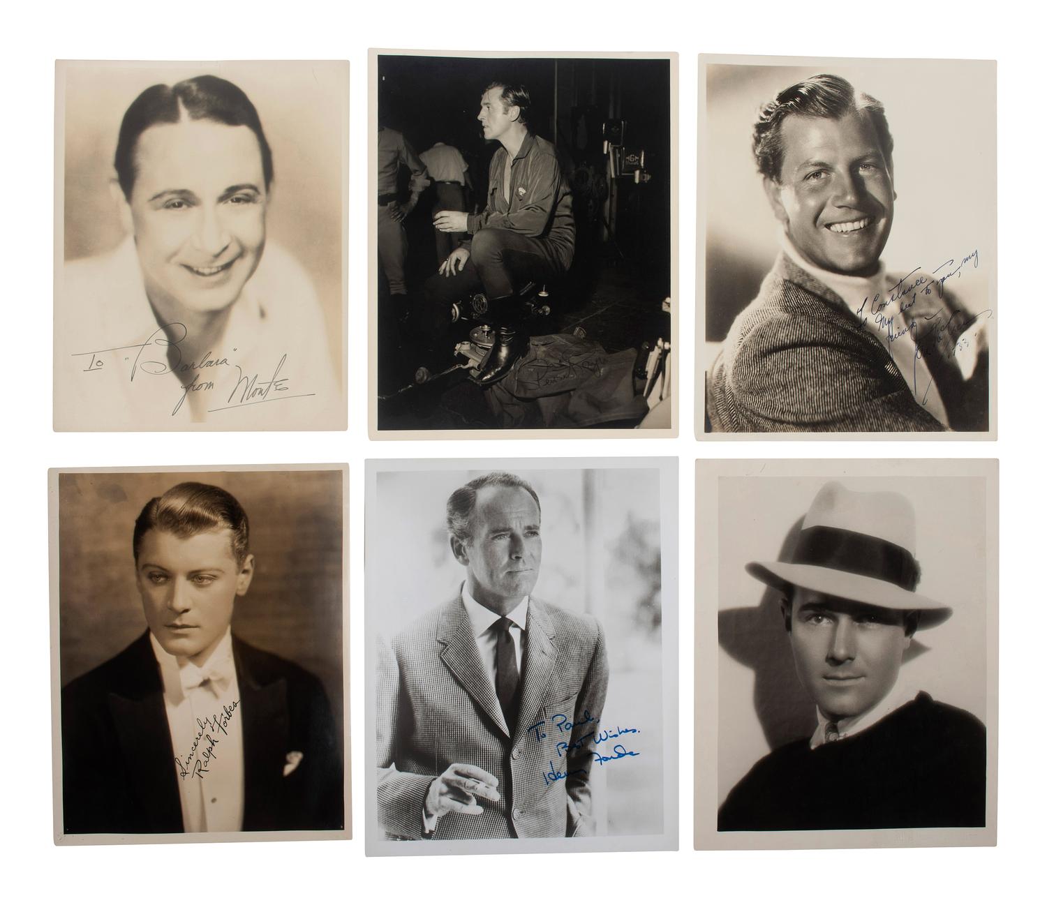 [HOLLYWOOD]. A collection of over 120 photographs and correspondence, most autographed by leading men from the 1920s-1970s, including: