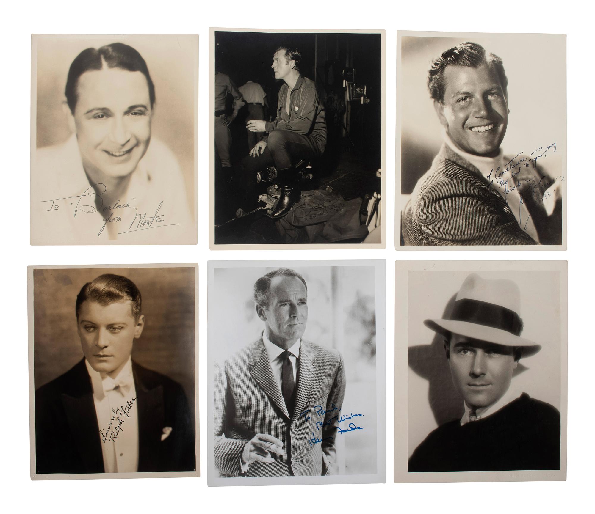 [HOLLYWOOD]. A collection of over 120 photographs and correspondence, most autographed by leading men from the 1920s-1970s, including: