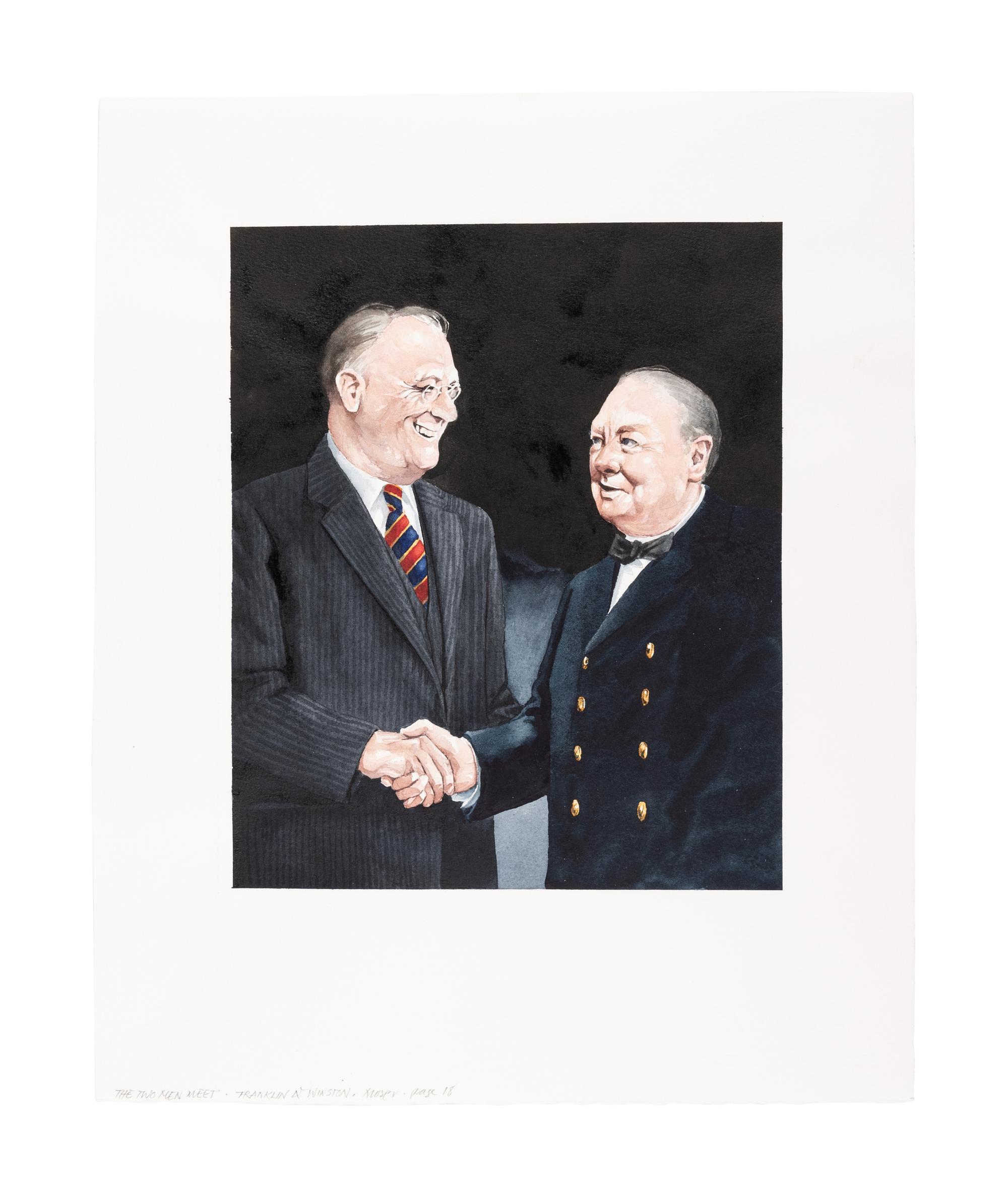 [MOSER, Barry, illustrator]. WOOD, Douglas. Franklin and Winston: A Christmas That Changed the World. Somerville, MA: Candlewick Press, 2011.
