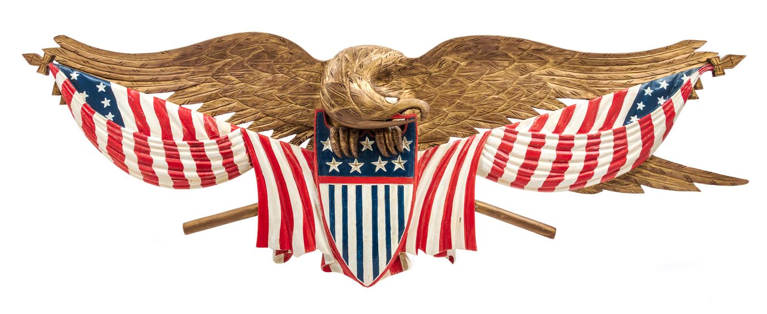 A Painted and Gilt Wood Applique Height 17 1/2 x width 47 inches. — JOHN SHORTELL, 2005