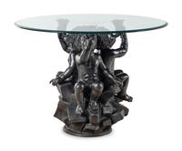A Continental Patinated Cast Metal Center Table