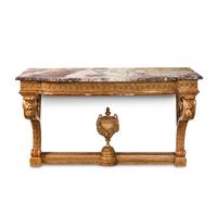 A Louis XVI Giltwood Marble-Top Console Table