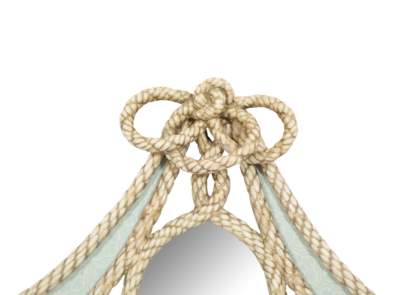 A White-Painted Carved Rope-Motif Transom Ornament
