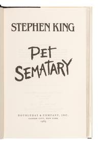 KING, Stephen (b. 1947). Pet Sematary . Garden City, New York: Viking, Doubleday & Company, 1983.