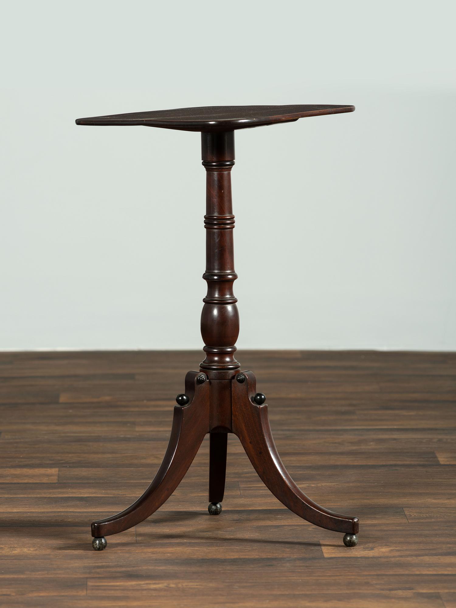 A Late Federal Ring-Turned Mahogany Candlestand