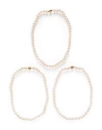 THREE CULTURED PEARL NECKLACES
