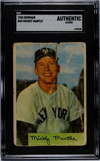 A 1954 Bowman Mickey Mantle Baseball Card (SGC Authentic - Altered)