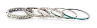 A Group of Five Sterling Silver Art Deco Bracelets,