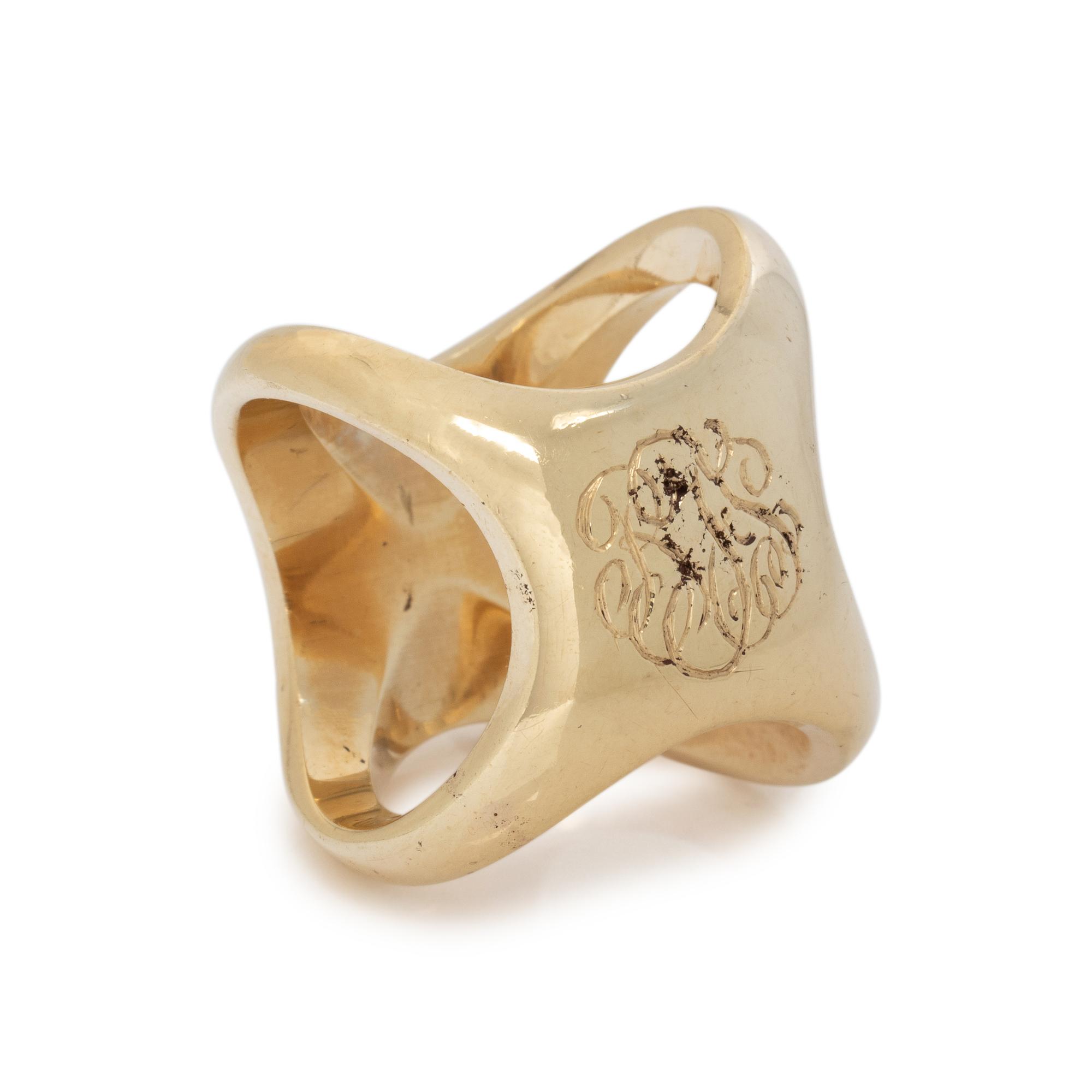 YELLOW GOLD SCARF RING