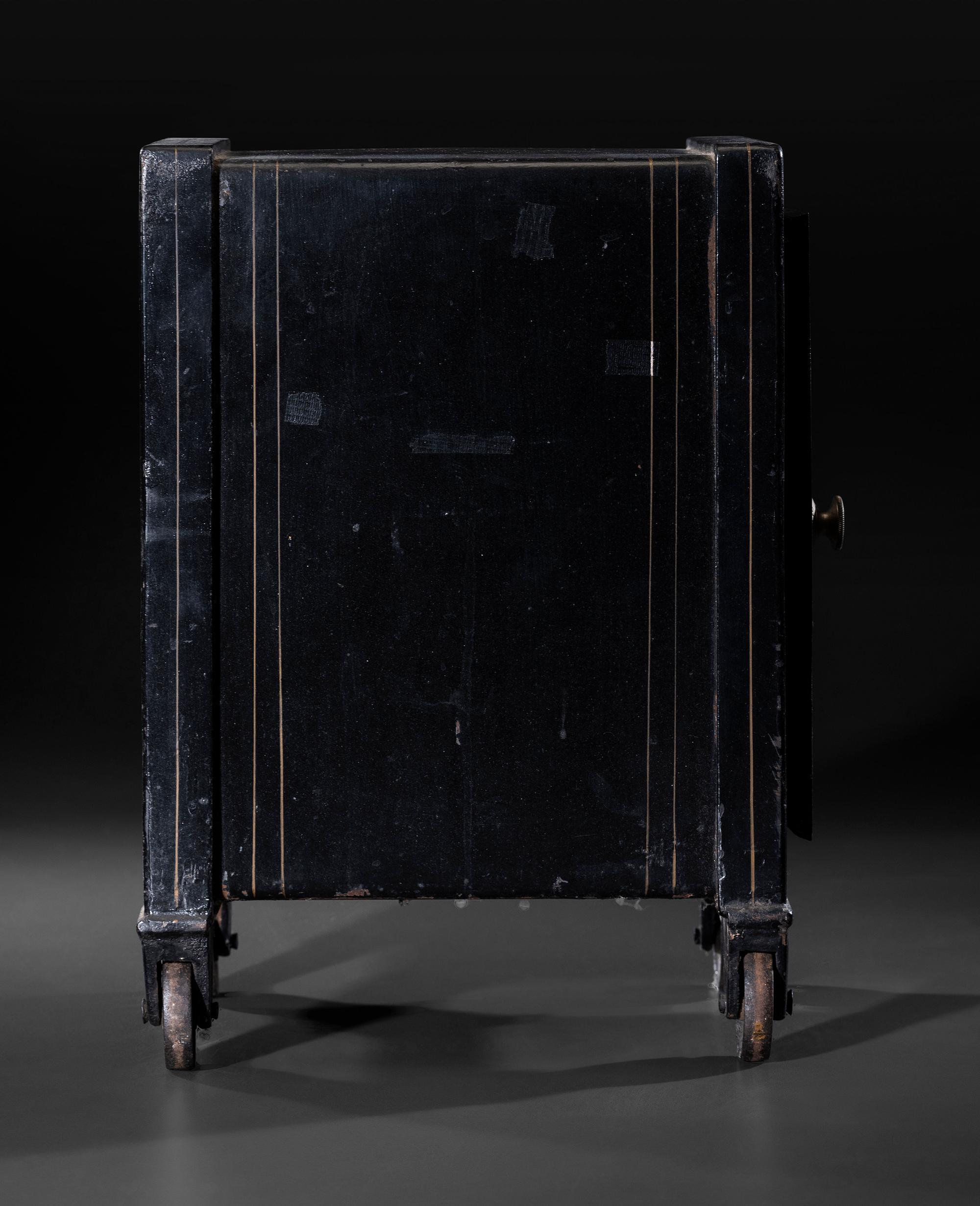 A Paint Decorated Cast Iron Safe, Marked G. Steinbrenner