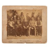 Osage Leaders with Governor A.P. Hovey. Arkansas City, Kansas, ca 1890