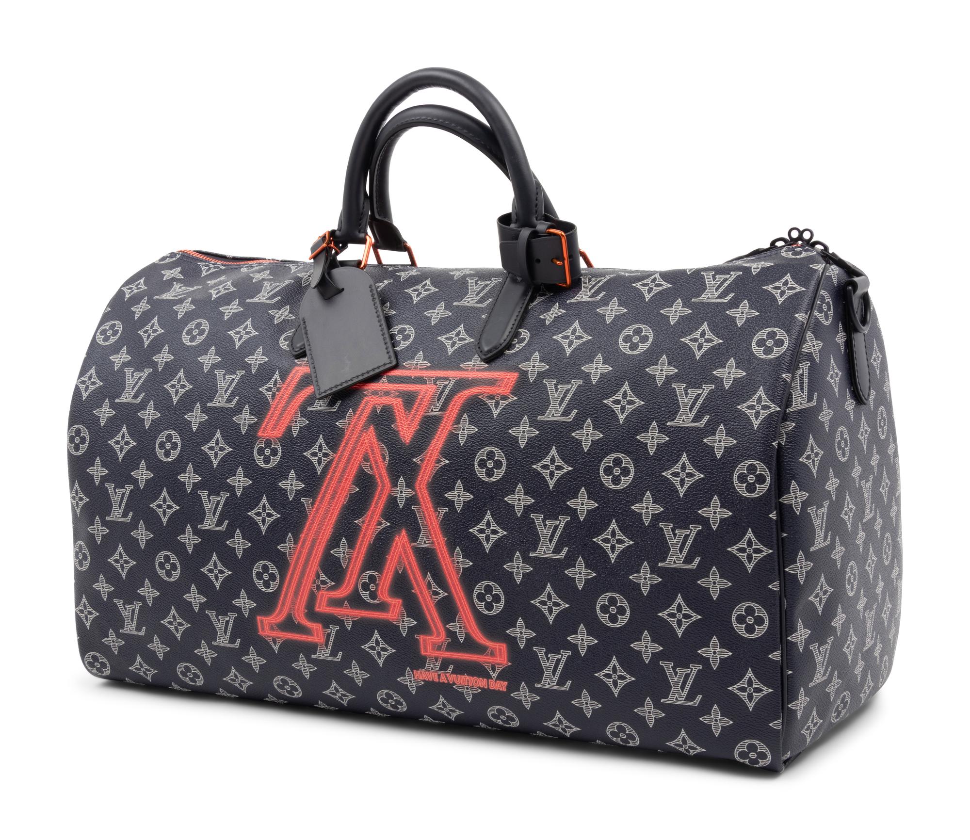Louis Vuitton Limited Edition Keepall Bandoulière 50 in Monogram Ink Coated Canvas, Upside Down, Fall Winter Precollection 2018