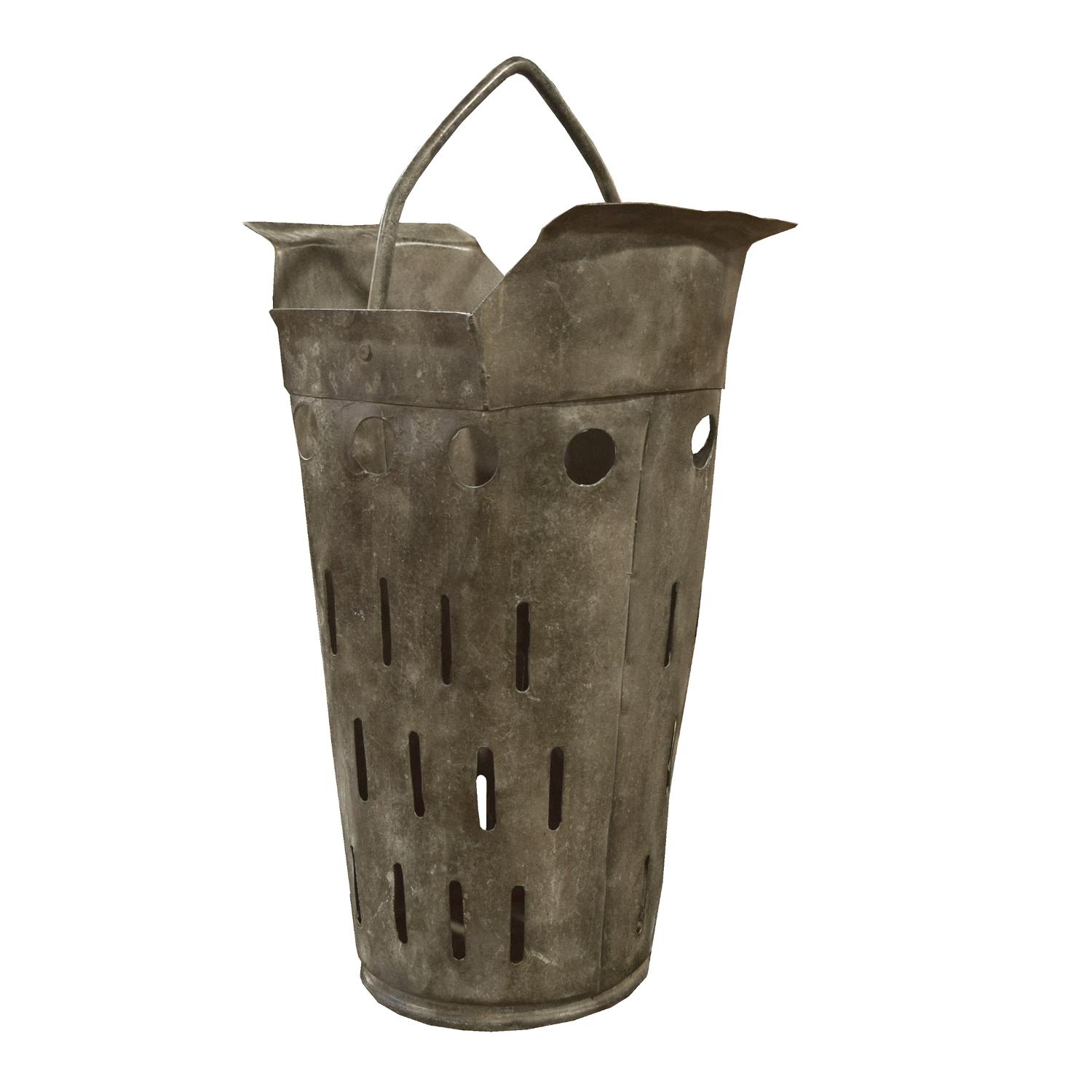 A Zinc Basket 15.5" W x 10.25" D x 27" H — France, Circa 1940
