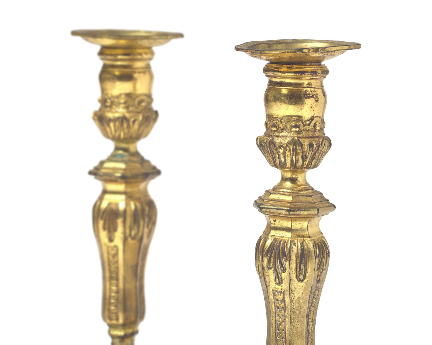 A Pair of Louis XVI Ormolu Candlesticks