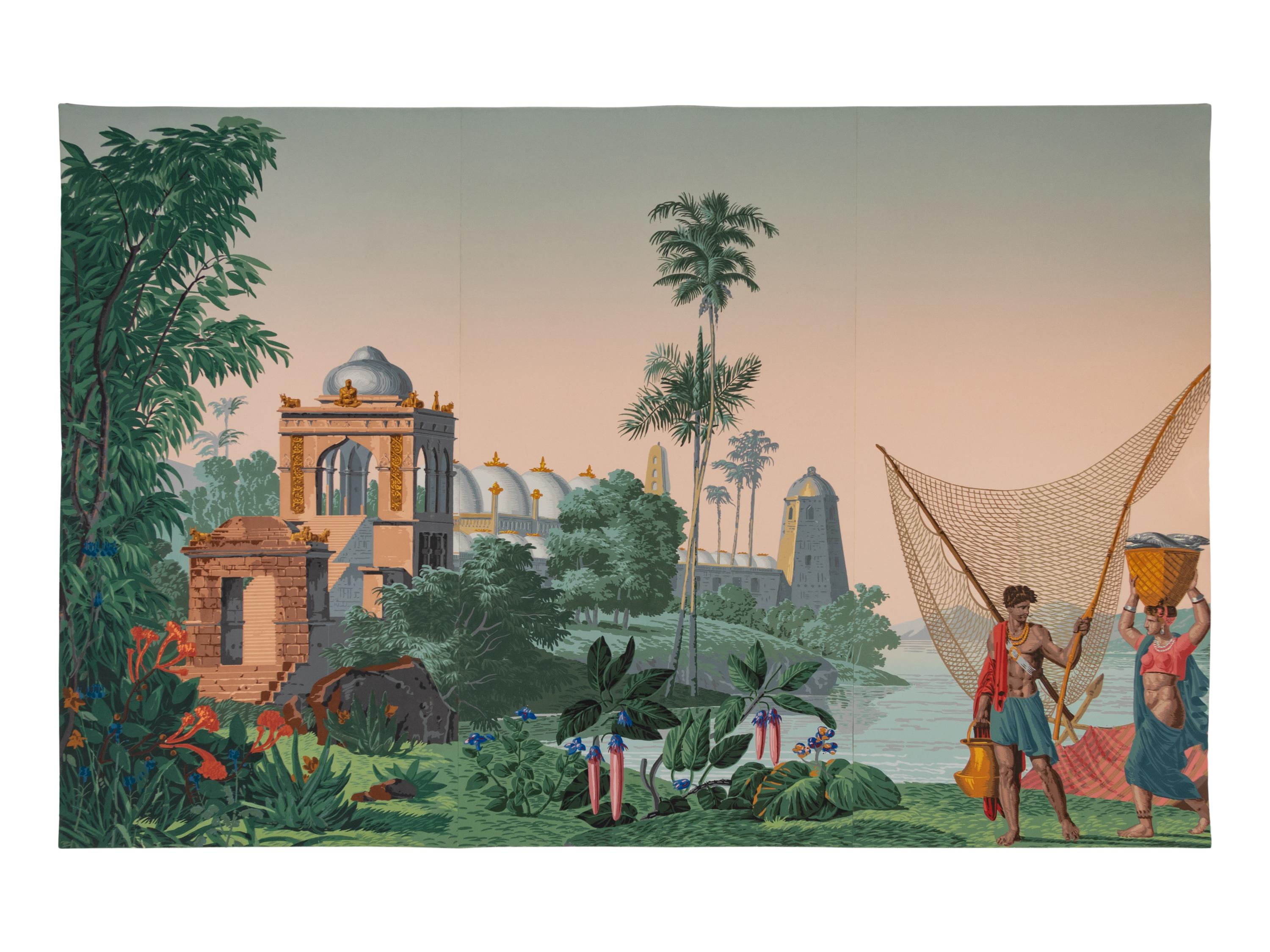 Twelve Zuber Hindustan Wallpaper Panels