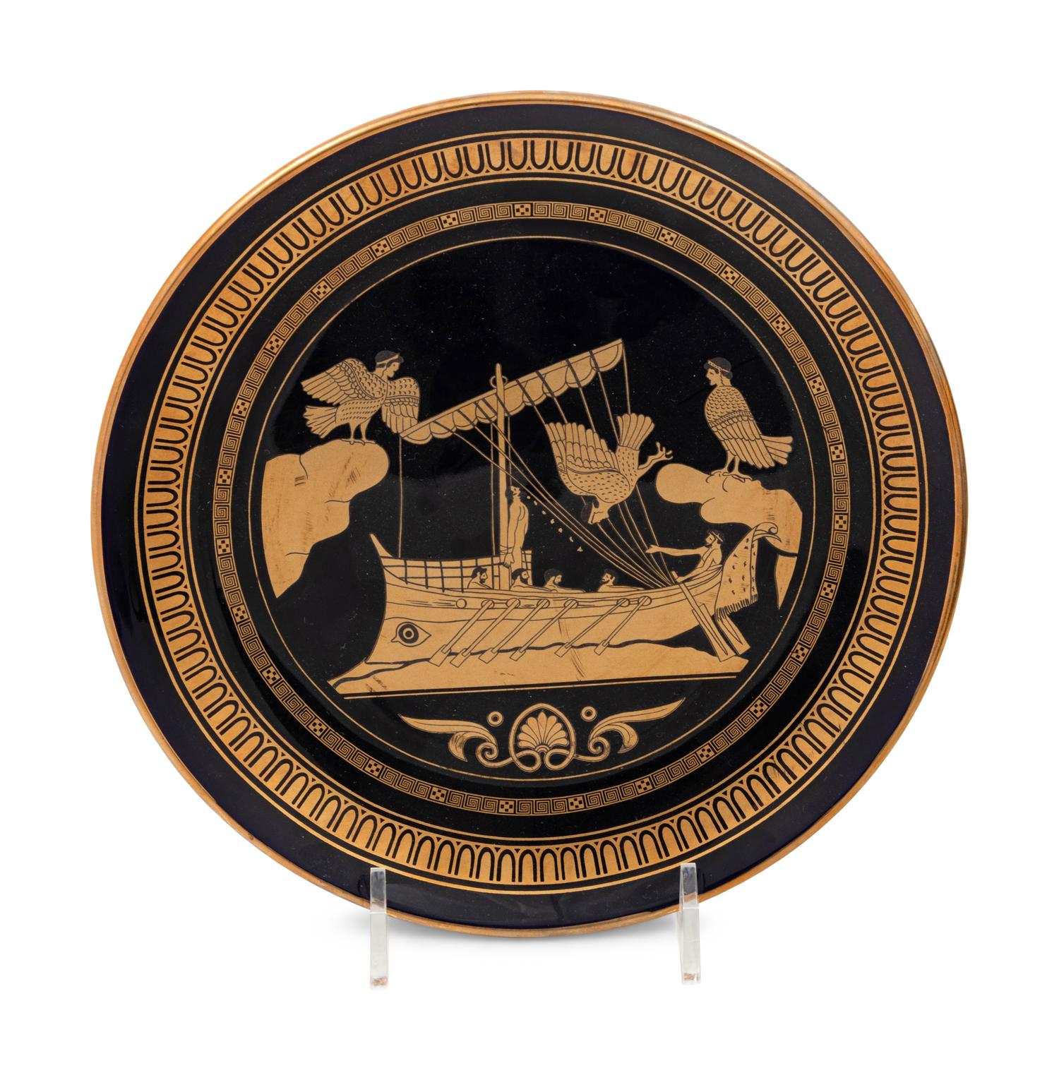 A Greek Gilt Decorated Porcelain Dessert Service
