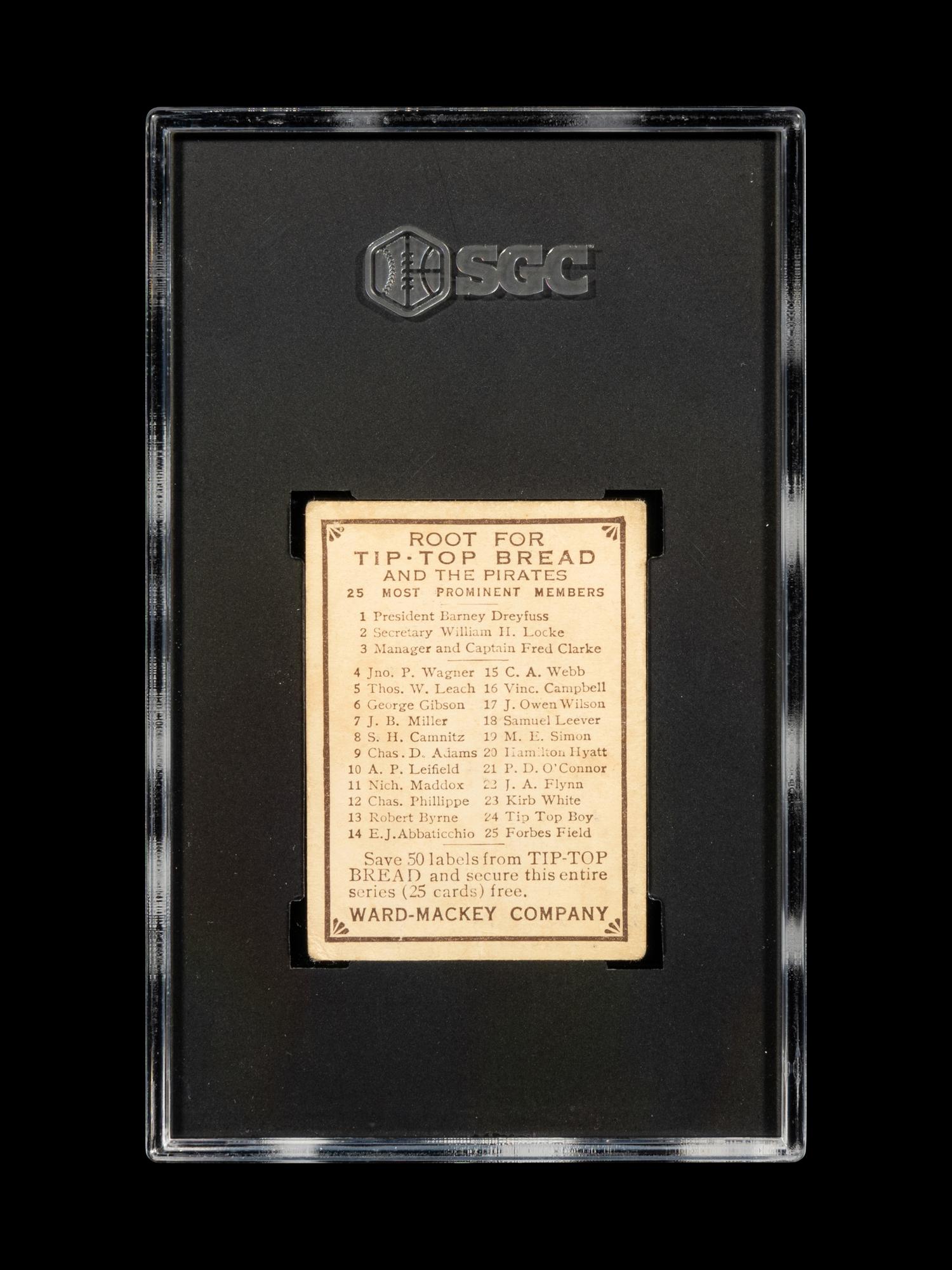 A 1910 Tip Top Bread Ham Hyatt Baseball Card (SGC 1)
