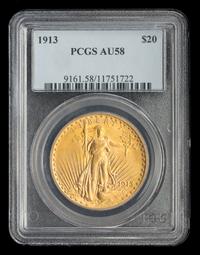 A United States 1913 St. Gaudens $20 Gold Coin