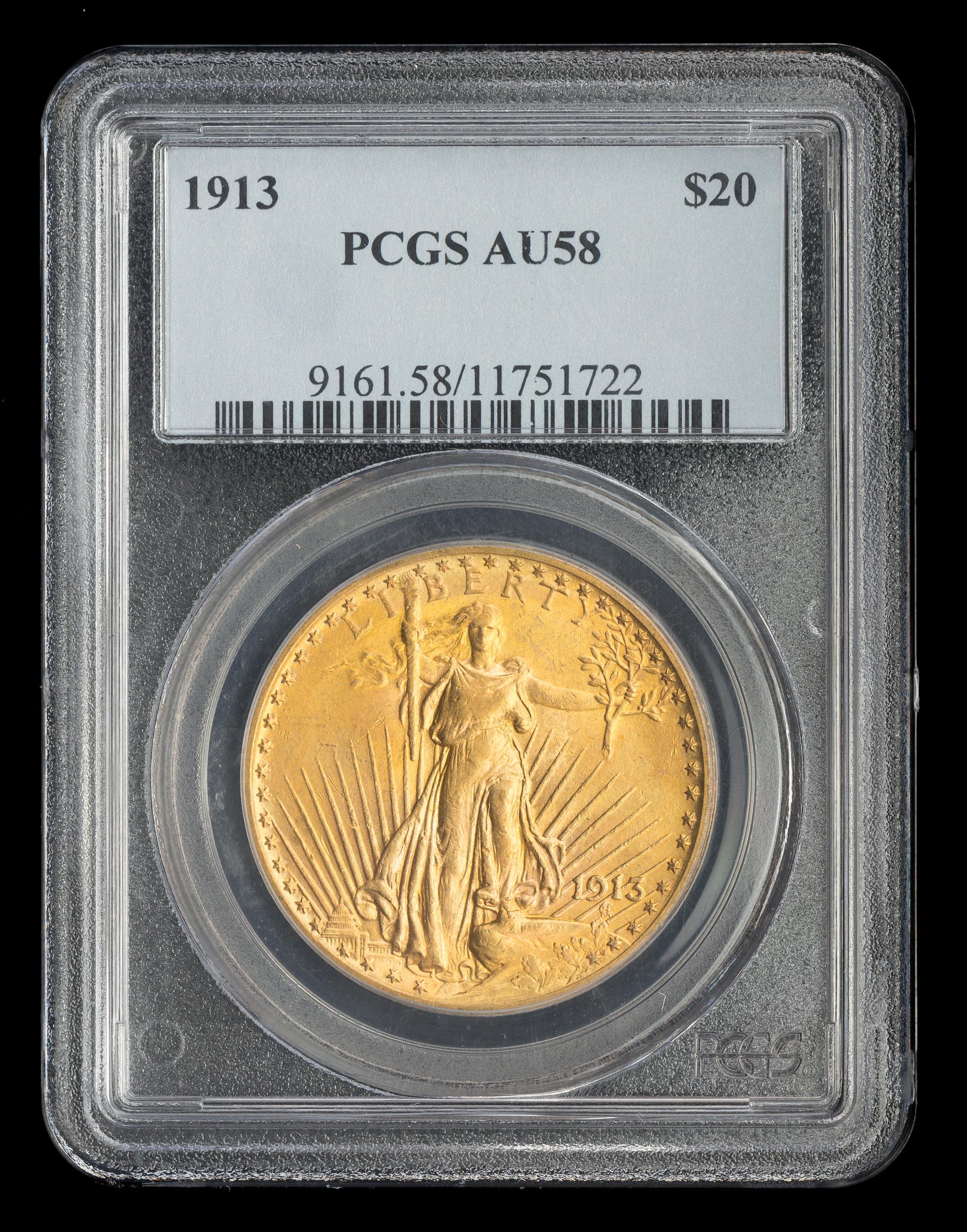 A United States 1913 St. Gaudens $20 Gold Coin
