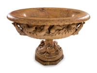 A Continental Carved Marble Urn